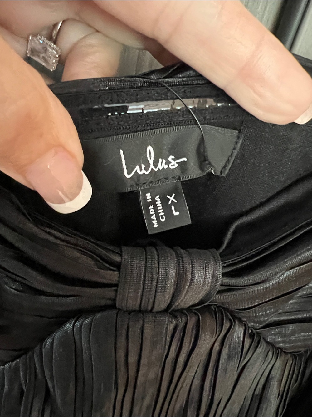 NWT LULUS whimsical beauty plisse strapless maxi dress black XL - Picture 7 of 10